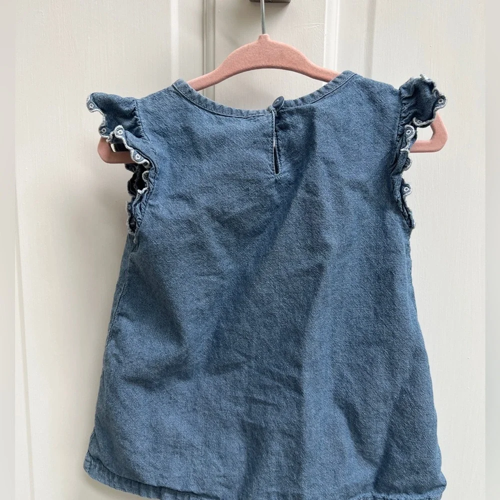 NWOT Carter’s 24M Denim Flutter Sleeve Blouse